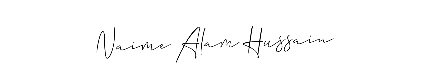 How to make Naime Alam Hussain name signature. Use Allison_Script style for creating short signs online. This is the latest handwritten sign. Naime Alam Hussain signature style 2 images and pictures png