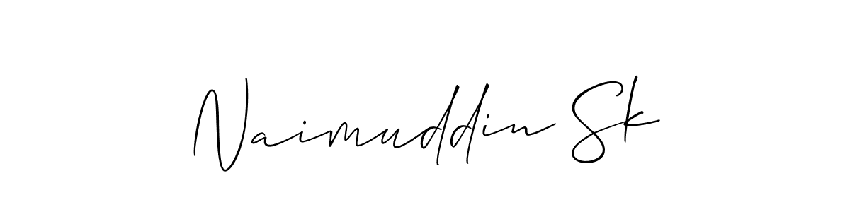 if you are searching for the best signature style for your name Naimuddin Sk. so please give up your signature search. here we have designed multiple signature styles  using Allison_Script. Naimuddin Sk signature style 2 images and pictures png