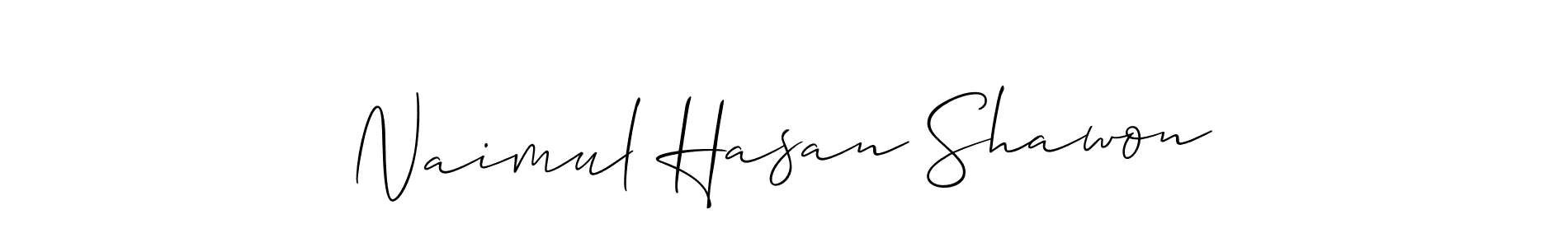 Also we have Naimul Hasan Shawon name is the best signature style. Create professional handwritten signature collection using Allison_Script autograph style. Naimul Hasan Shawon signature style 2 images and pictures png