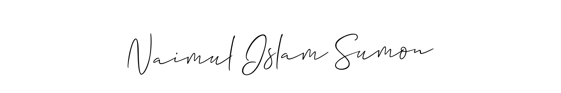 Use a signature maker to create a handwritten signature online. With this signature software, you can design (Allison_Script) your own signature for name Naimul Islam Sumon. Naimul Islam Sumon signature style 2 images and pictures png