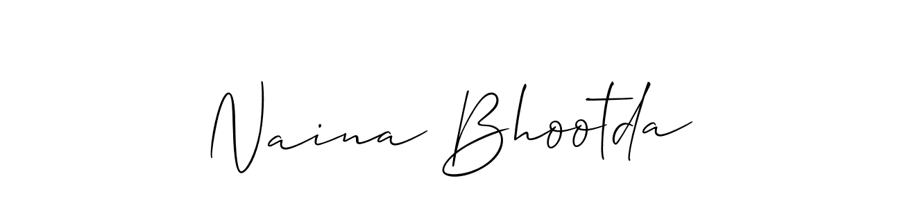 This is the best signature style for the Naina Bhootda name. Also you like these signature font (Allison_Script). Mix name signature. Naina Bhootda signature style 2 images and pictures png