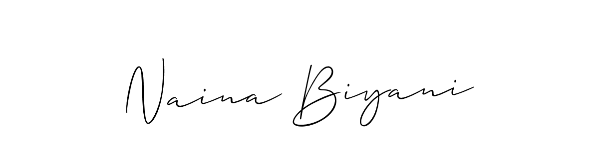 Make a short Naina Biyani signature style. Manage your documents anywhere anytime using Allison_Script. Create and add eSignatures, submit forms, share and send files easily. Naina Biyani signature style 2 images and pictures png