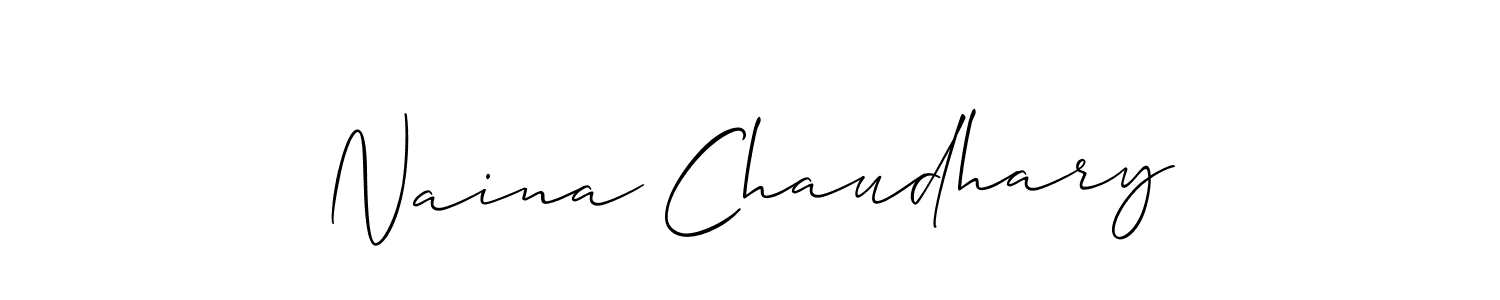 Design your own signature with our free online signature maker. With this signature software, you can create a handwritten (Allison_Script) signature for name Naina Chaudhary. Naina Chaudhary signature style 2 images and pictures png