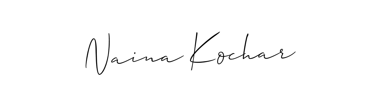 Design your own signature with our free online signature maker. With this signature software, you can create a handwritten (Allison_Script) signature for name Naina Kochar. Naina Kochar signature style 2 images and pictures png