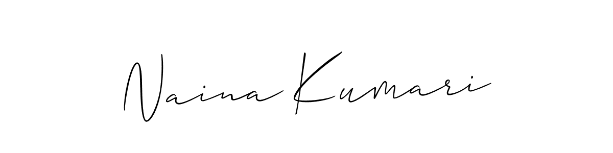 How to make Naina Kumari name signature. Use Allison_Script style for creating short signs online. This is the latest handwritten sign. Naina Kumari signature style 2 images and pictures png