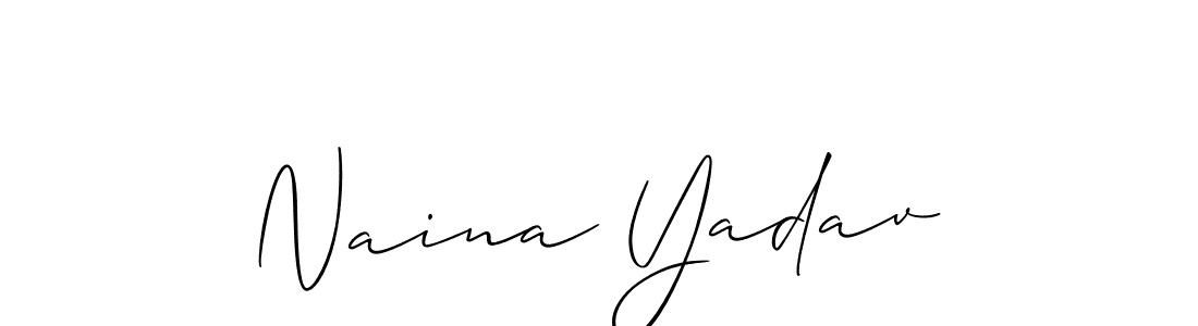 How to make Naina Yadav name signature. Use Allison_Script style for creating short signs online. This is the latest handwritten sign. Naina Yadav signature style 2 images and pictures png