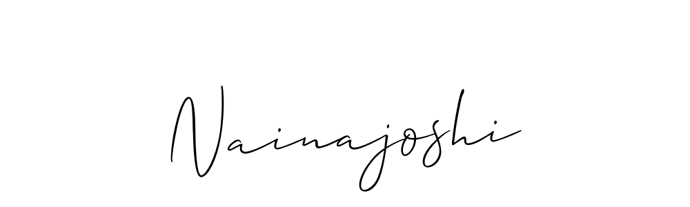 Create a beautiful signature design for name Nainajoshi. With this signature (Allison_Script) fonts, you can make a handwritten signature for free. Nainajoshi signature style 2 images and pictures png