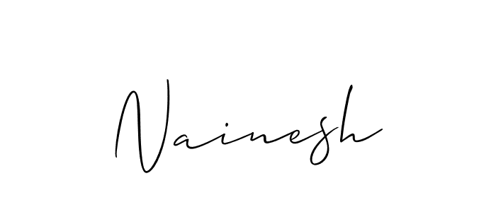 How to make Nainesh signature? Allison_Script is a professional autograph style. Create handwritten signature for Nainesh name. Nainesh signature style 2 images and pictures png