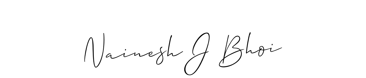 The best way (Allison_Script) to make a short signature is to pick only two or three words in your name. The name Nainesh J Bhoi include a total of six letters. For converting this name. Nainesh J Bhoi signature style 2 images and pictures png