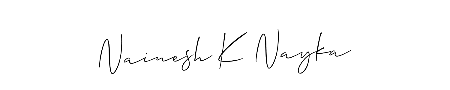 Use a signature maker to create a handwritten signature online. With this signature software, you can design (Allison_Script) your own signature for name Nainesh K Nayka. Nainesh K Nayka signature style 2 images and pictures png