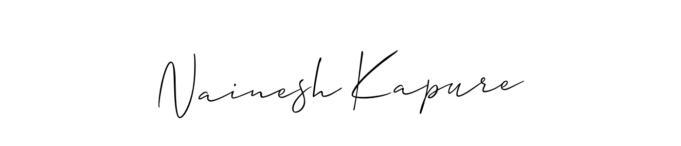 Design your own signature with our free online signature maker. With this signature software, you can create a handwritten (Allison_Script) signature for name Nainesh Kapure. Nainesh Kapure signature style 2 images and pictures png