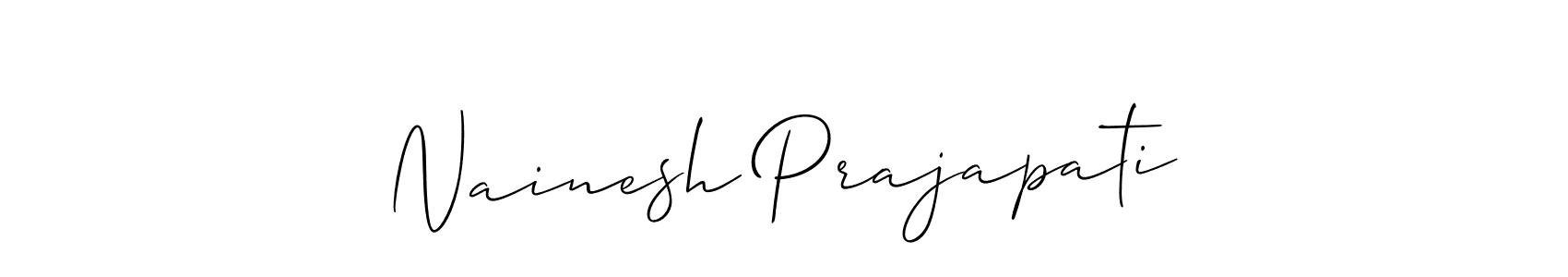 Use a signature maker to create a handwritten signature online. With this signature software, you can design (Allison_Script) your own signature for name Nainesh Prajapati. Nainesh Prajapati signature style 2 images and pictures png