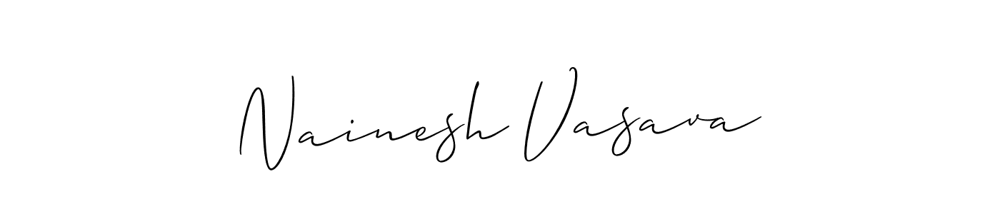 Use a signature maker to create a handwritten signature online. With this signature software, you can design (Allison_Script) your own signature for name Nainesh Vasava. Nainesh Vasava signature style 2 images and pictures png