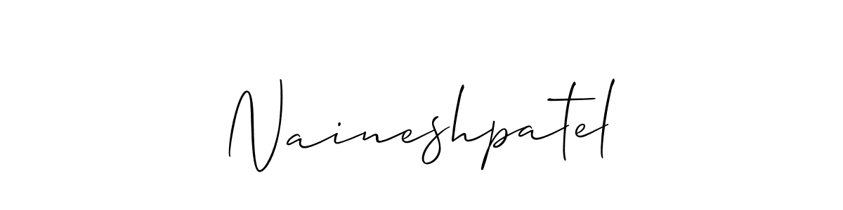 Allison_Script is a professional signature style that is perfect for those who want to add a touch of class to their signature. It is also a great choice for those who want to make their signature more unique. Get Naineshpatel name to fancy signature for free. Naineshpatel signature style 2 images and pictures png