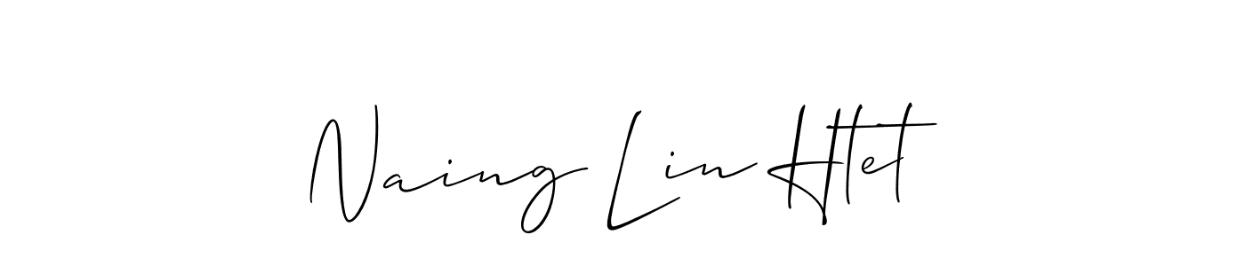 Make a short Naing Lin Htet signature style. Manage your documents anywhere anytime using Allison_Script. Create and add eSignatures, submit forms, share and send files easily. Naing Lin Htet signature style 2 images and pictures png
