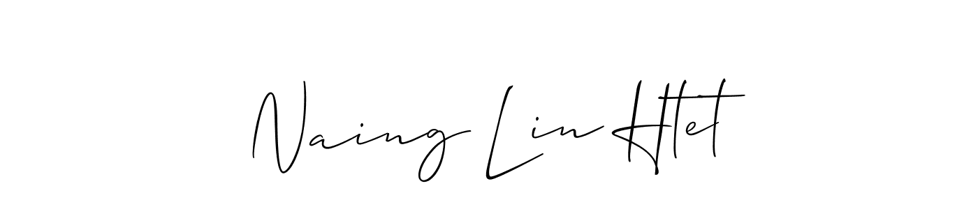 Make a short Naing Lin Htet signature style. Manage your documents anywhere anytime using Allison_Script. Create and add eSignatures, submit forms, share and send files easily. Naing Lin Htet signature style 2 images and pictures png