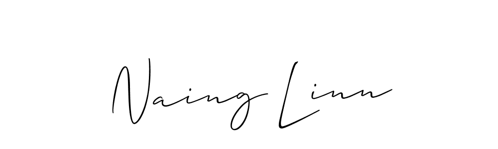 Use a signature maker to create a handwritten signature online. With this signature software, you can design (Allison_Script) your own signature for name Naing Linn. Naing Linn signature style 2 images and pictures png