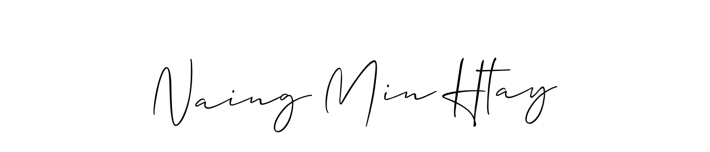 Make a short Naing Min Htay signature style. Manage your documents anywhere anytime using Allison_Script. Create and add eSignatures, submit forms, share and send files easily. Naing Min Htay signature style 2 images and pictures png