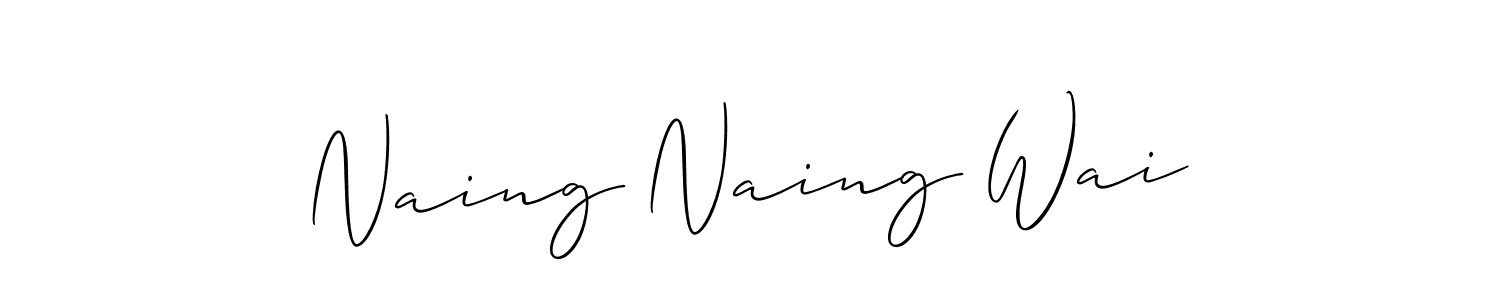 Make a short Naing Naing Wai signature style. Manage your documents anywhere anytime using Allison_Script. Create and add eSignatures, submit forms, share and send files easily. Naing Naing Wai signature style 2 images and pictures png