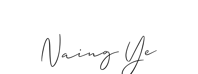 You should practise on your own different ways (Allison_Script) to write your name (Naing Ye) in signature. don't let someone else do it for you. Naing Ye signature style 2 images and pictures png