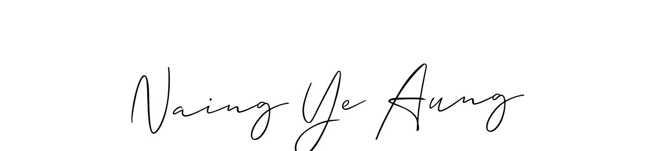 Also we have Naing Ye Aung name is the best signature style. Create professional handwritten signature collection using Allison_Script autograph style. Naing Ye Aung signature style 2 images and pictures png