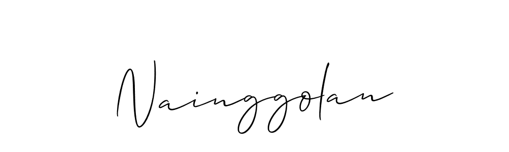 Create a beautiful signature design for name Nainggolan. With this signature (Allison_Script) fonts, you can make a handwritten signature for free. Nainggolan signature style 2 images and pictures png