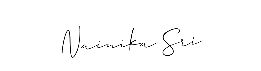 Create a beautiful signature design for name Nainika Sri. With this signature (Allison_Script) fonts, you can make a handwritten signature for free. Nainika Sri signature style 2 images and pictures png