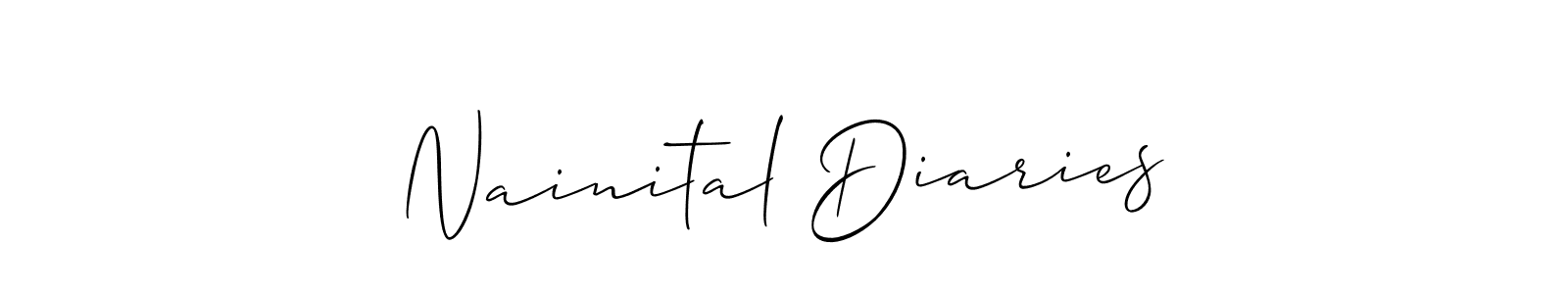 Create a beautiful signature design for name Nainital Diaries. With this signature (Allison_Script) fonts, you can make a handwritten signature for free. Nainital Diaries signature style 2 images and pictures png