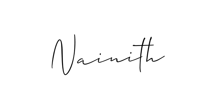 Make a beautiful signature design for name Nainith. With this signature (Allison_Script) style, you can create a handwritten signature for free. Nainith signature style 2 images and pictures png