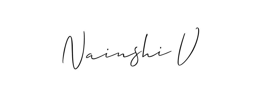 How to Draw Nainshi V signature style? Allison_Script is a latest design signature styles for name Nainshi V. Nainshi V signature style 2 images and pictures png