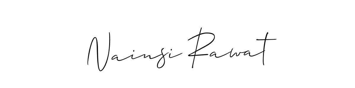 How to make Nainsi Rawat signature? Allison_Script is a professional autograph style. Create handwritten signature for Nainsi Rawat name. Nainsi Rawat signature style 2 images and pictures png