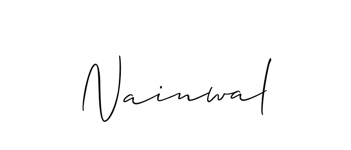 Use a signature maker to create a handwritten signature online. With this signature software, you can design (Allison_Script) your own signature for name Nainwal. Nainwal signature style 2 images and pictures png