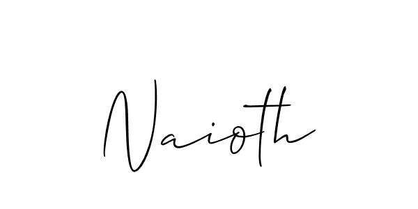 Use a signature maker to create a handwritten signature online. With this signature software, you can design (Allison_Script) your own signature for name Naioth. Naioth signature style 2 images and pictures png