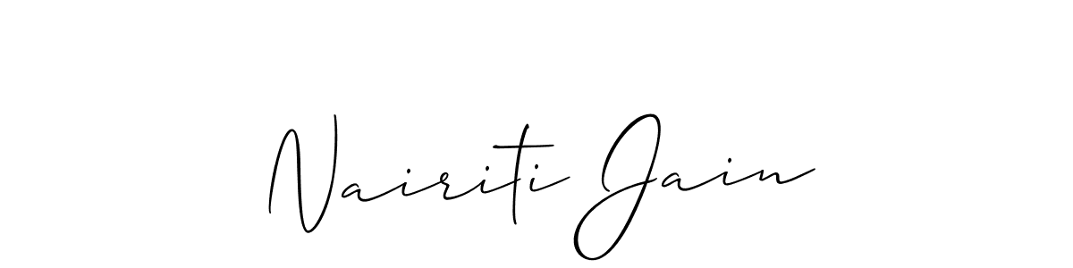 Make a beautiful signature design for name Nairiti Jain. With this signature (Allison_Script) style, you can create a handwritten signature for free. Nairiti Jain signature style 2 images and pictures png