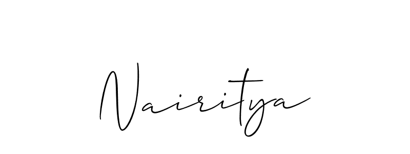 Nairitya stylish signature style. Best Handwritten Sign (Allison_Script) for my name. Handwritten Signature Collection Ideas for my name Nairitya. Nairitya signature style 2 images and pictures png