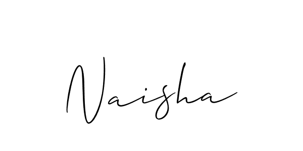 Design your own signature with our free online signature maker. With this signature software, you can create a handwritten (Allison_Script) signature for name Naisha. Naisha signature style 2 images and pictures png