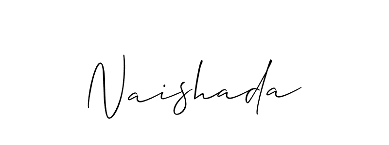 How to make Naishada name signature. Use Allison_Script style for creating short signs online. This is the latest handwritten sign. Naishada signature style 2 images and pictures png