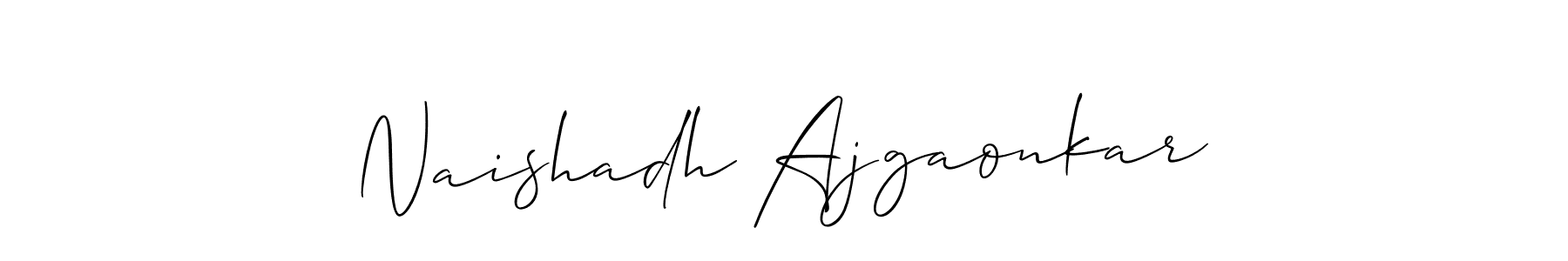 Similarly Allison_Script is the best handwritten signature design. Signature creator online .You can use it as an online autograph creator for name Naishadh Ajgaonkar. Naishadh Ajgaonkar signature style 2 images and pictures png