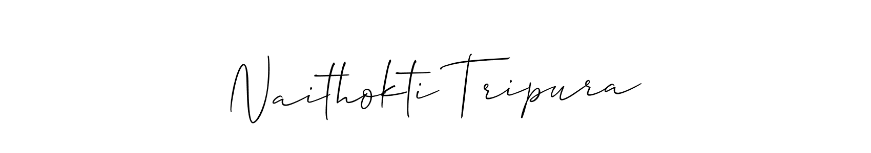 Create a beautiful signature design for name Naithokti Tripura. With this signature (Allison_Script) fonts, you can make a handwritten signature for free. Naithokti Tripura signature style 2 images and pictures png