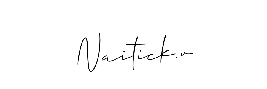 Make a beautiful signature design for name Naitick.v. With this signature (Allison_Script) style, you can create a handwritten signature for free. Naitick.v signature style 2 images and pictures png
