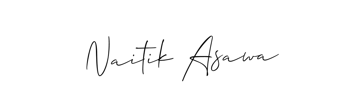 Create a beautiful signature design for name Naitik Asawa. With this signature (Allison_Script) fonts, you can make a handwritten signature for free. Naitik Asawa signature style 2 images and pictures png