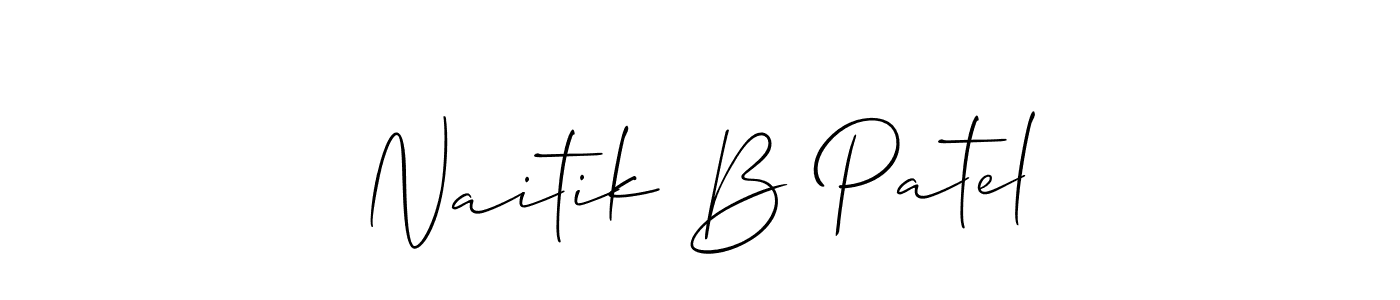It looks lik you need a new signature style for name Naitik B Patel. Design unique handwritten (Allison_Script) signature with our free signature maker in just a few clicks. Naitik B Patel signature style 2 images and pictures png