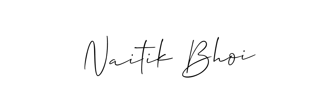 Make a beautiful signature design for name Naitik Bhoi. With this signature (Allison_Script) style, you can create a handwritten signature for free. Naitik Bhoi signature style 2 images and pictures png