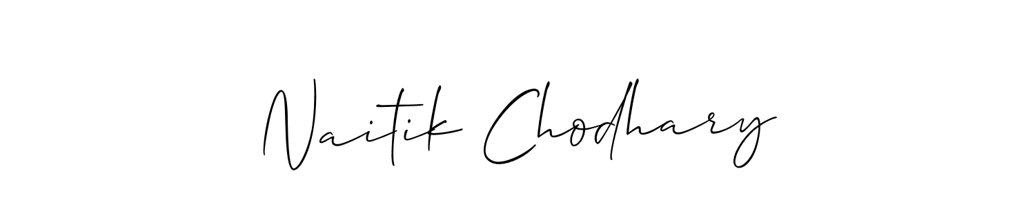 The best way (Allison_Script) to make a short signature is to pick only two or three words in your name. The name Naitik Chodhary include a total of six letters. For converting this name. Naitik Chodhary signature style 2 images and pictures png