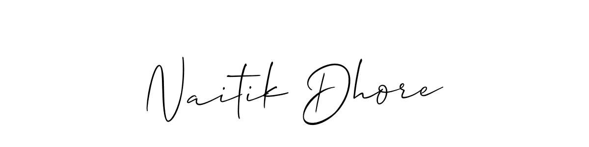 Naitik Dhore stylish signature style. Best Handwritten Sign (Allison_Script) for my name. Handwritten Signature Collection Ideas for my name Naitik Dhore. Naitik Dhore signature style 2 images and pictures png