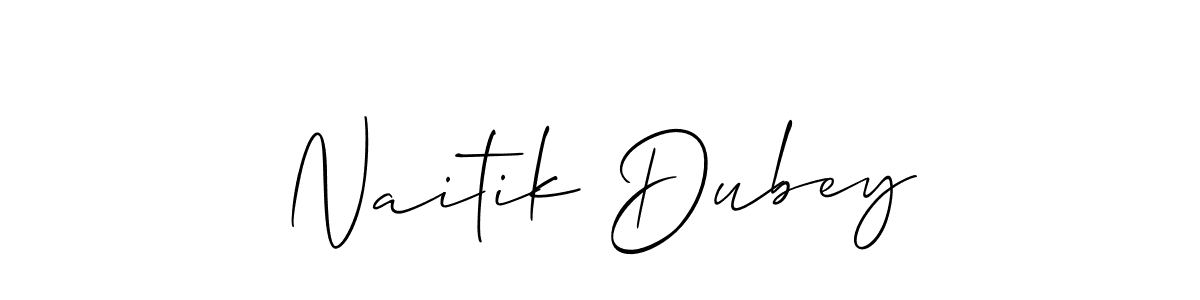 It looks lik you need a new signature style for name Naitik Dubey. Design unique handwritten (Allison_Script) signature with our free signature maker in just a few clicks. Naitik Dubey signature style 2 images and pictures png