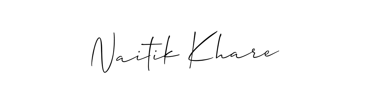 Use a signature maker to create a handwritten signature online. With this signature software, you can design (Allison_Script) your own signature for name Naitik Khare. Naitik Khare signature style 2 images and pictures png