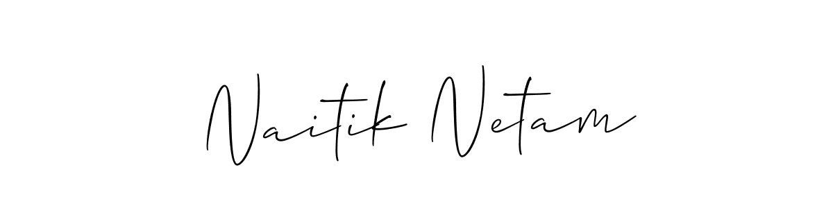 You should practise on your own different ways (Allison_Script) to write your name (Naitik Netam) in signature. don't let someone else do it for you. Naitik Netam signature style 2 images and pictures png