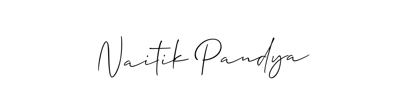 Similarly Allison_Script is the best handwritten signature design. Signature creator online .You can use it as an online autograph creator for name Naitik Pandya. Naitik Pandya signature style 2 images and pictures png