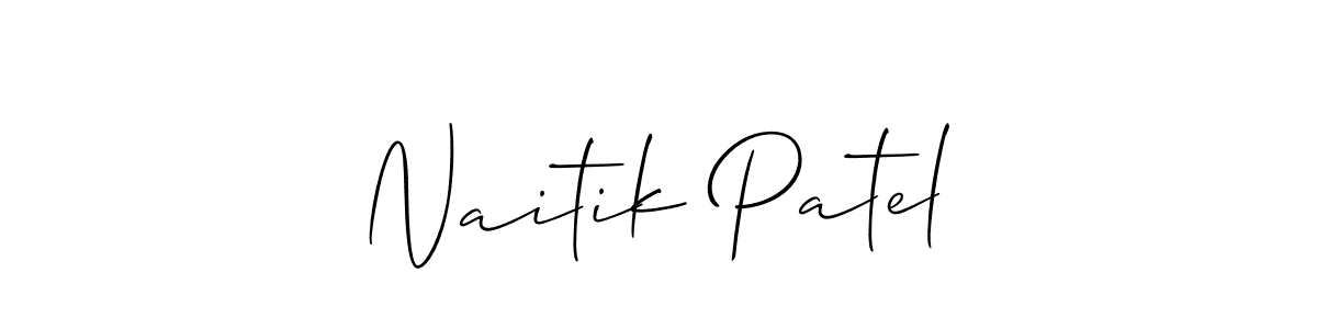 How to make Naitik Patel signature? Allison_Script is a professional autograph style. Create handwritten signature for Naitik Patel name. Naitik Patel signature style 2 images and pictures png